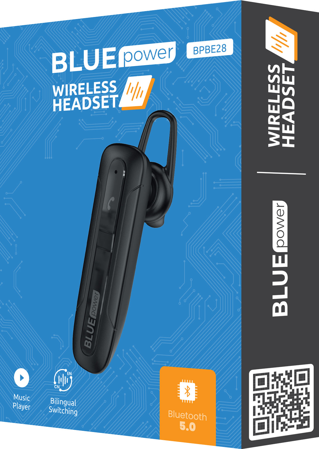 Handsfree Bluetooth Bluetooth Blue Power BPBE28, A2DP, musta 