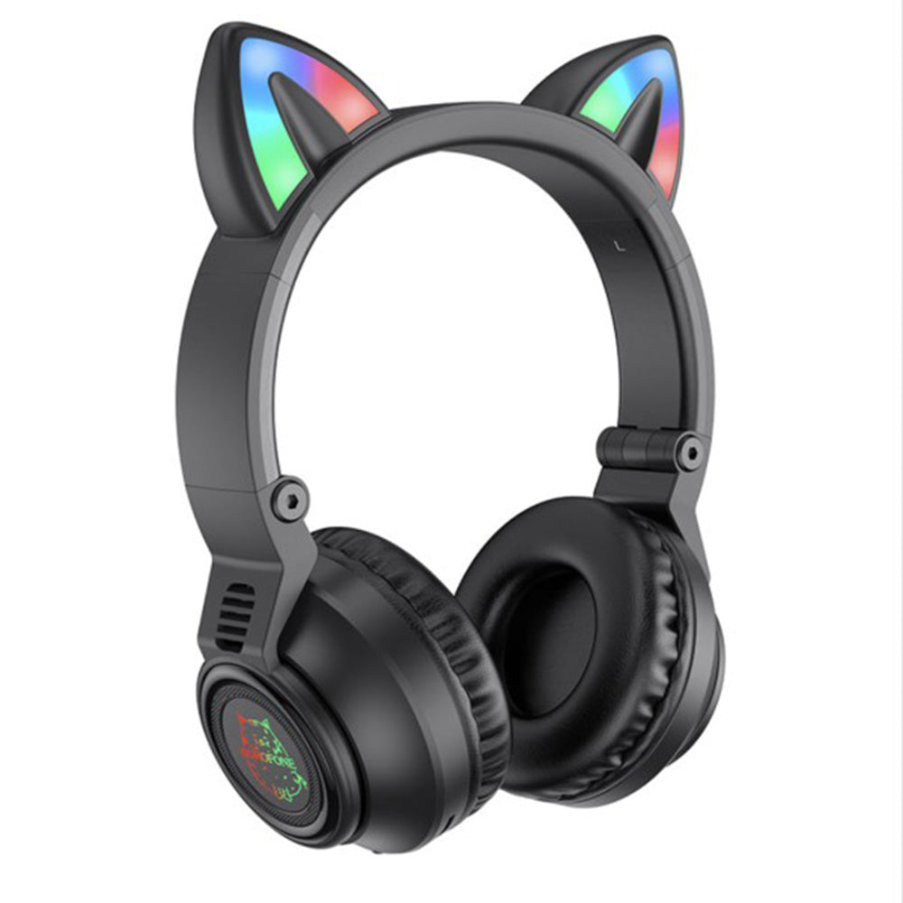 Handsfree Bluetooth Borofone BO18 Cat Ear, A2DP, Musta