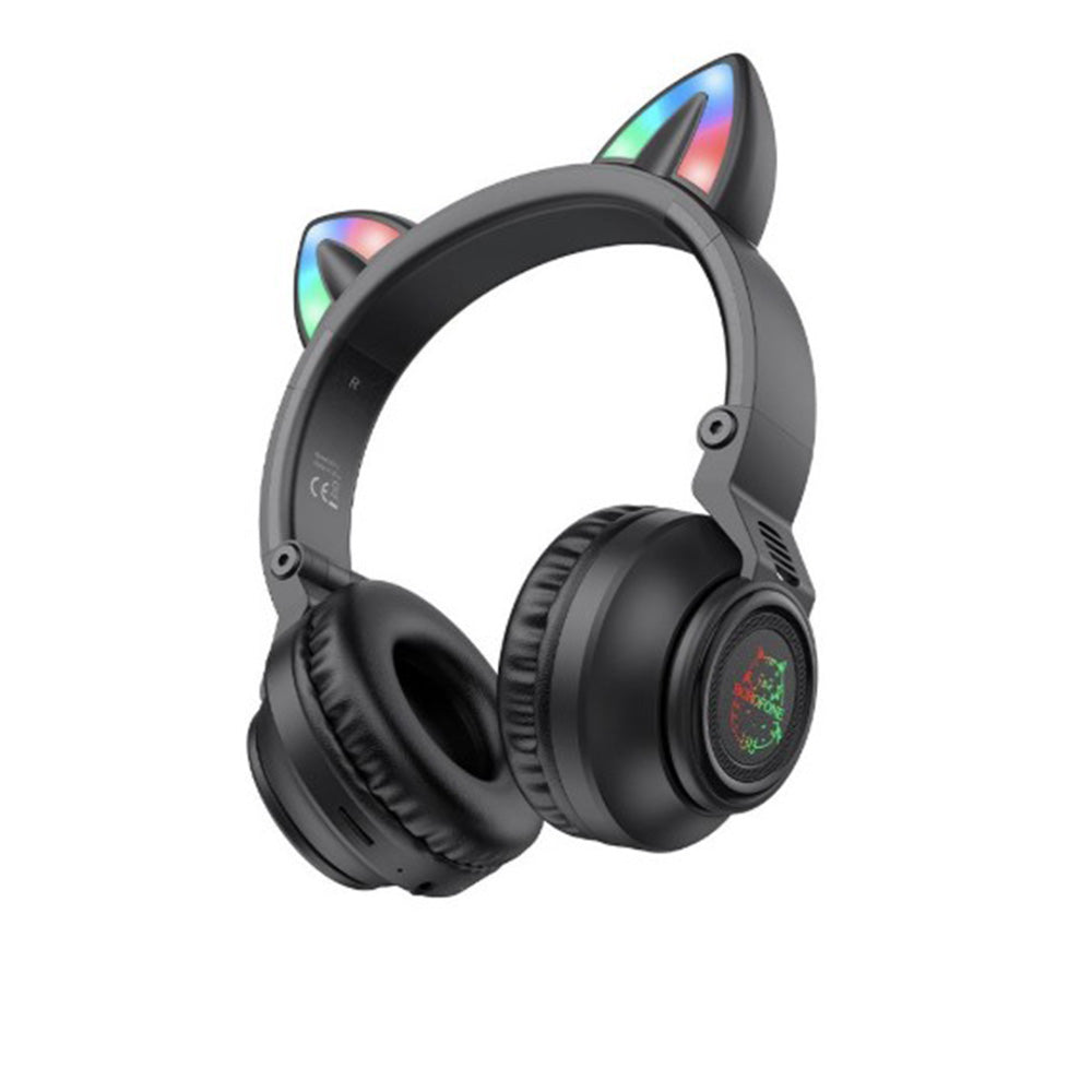 Handsfree Bluetooth Borofone BO18 Cat Ear, A2DP, Musta