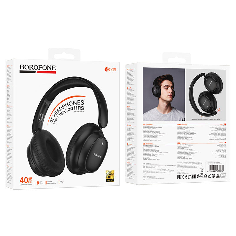 Bluetooth-handsfree Borofone BO39 Melotide, A2DP, musta