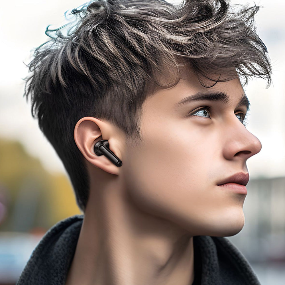Handsfree Bluetooth Borofone FQ1 Shine, TWS, Musta
