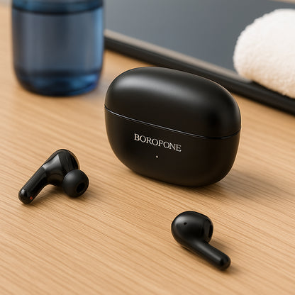 Handsfree Bluetooth Borofone FQ1 Shine, TWS, Musta