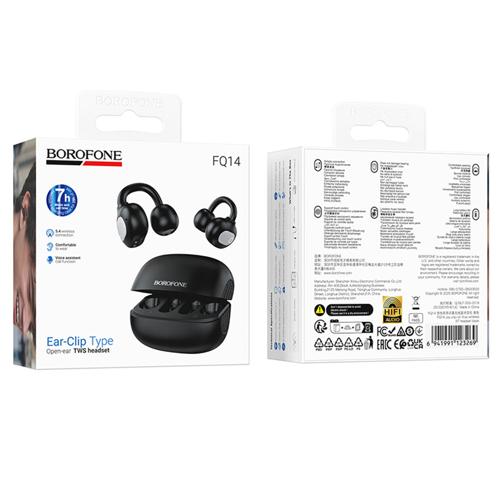 Handsfree Bluetooth Borofone FQ14 Joy, TWS, Musta