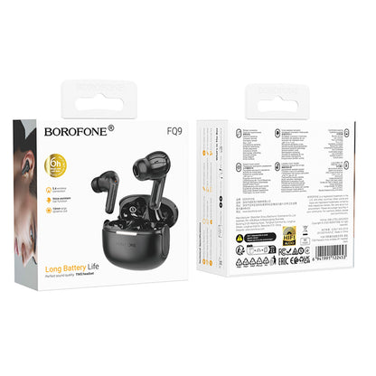 Handsfree Bluetooth Borofone FQ9 Peaceful, TWS, Musta