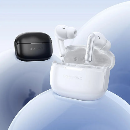 Handsfree Bluetooth Borofone FQ9 Plus Peaceful, TWS, ANC, Musta