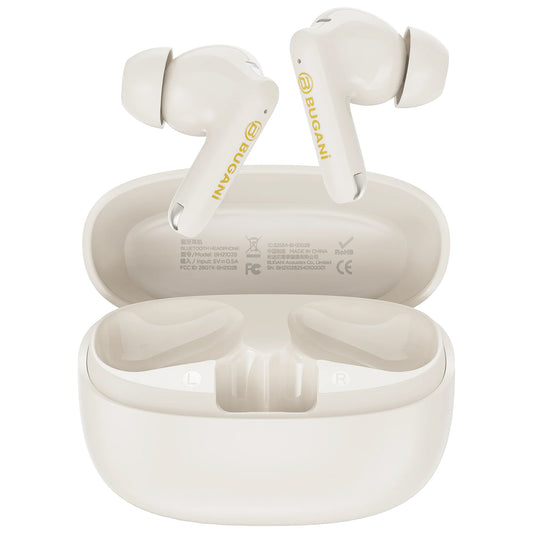 Handsfree Bluetooth Bugani Freebuds B20, TWS, ANC, Vaalean beige