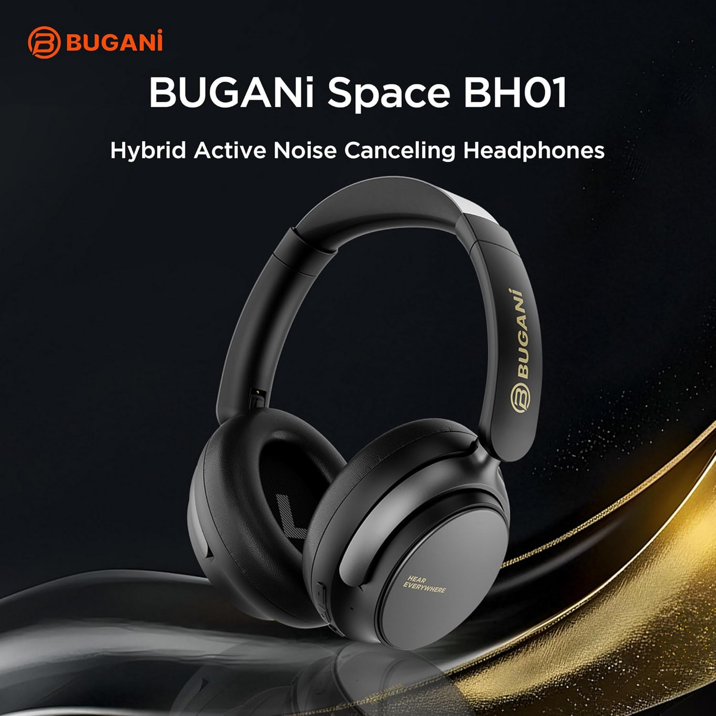 Handsfree Bluetooth Bugani Space BH01, MultiPoint, A2DP, ANC, Musta