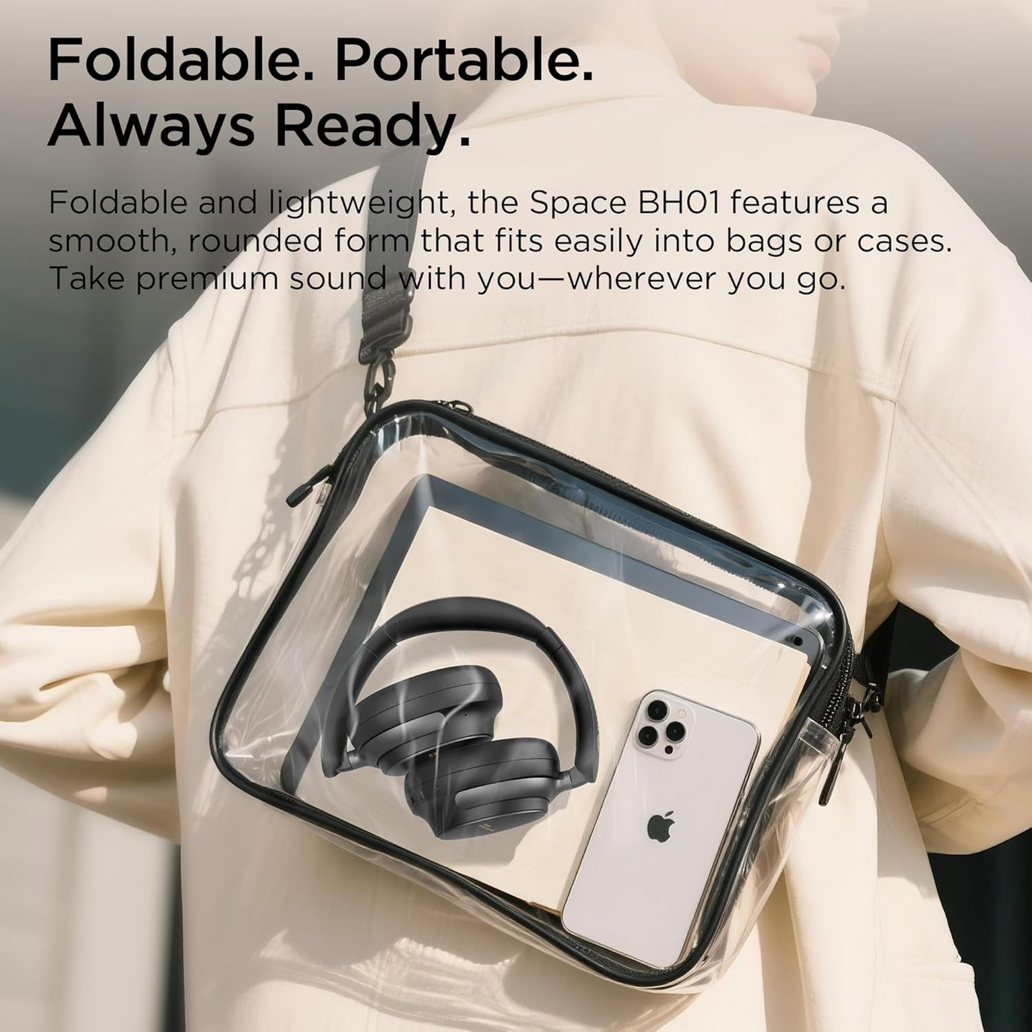 Handsfree Bluetooth Bugani Space BH01, MultiPoint, A2DP, ANC, Musta