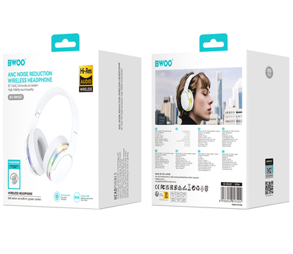 Handsfree Bluetooth BWOO BO-BW587, A2DP, ANC, Valkoinen