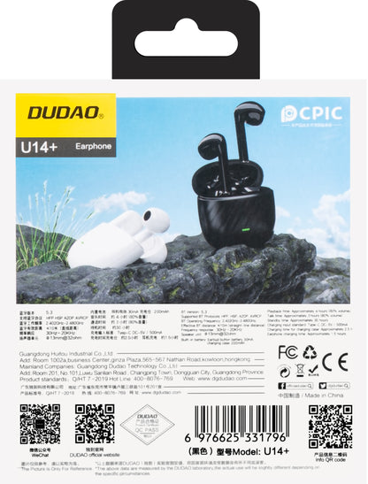Handsfree Bluetooth Dudao U14+, TWS, Musta