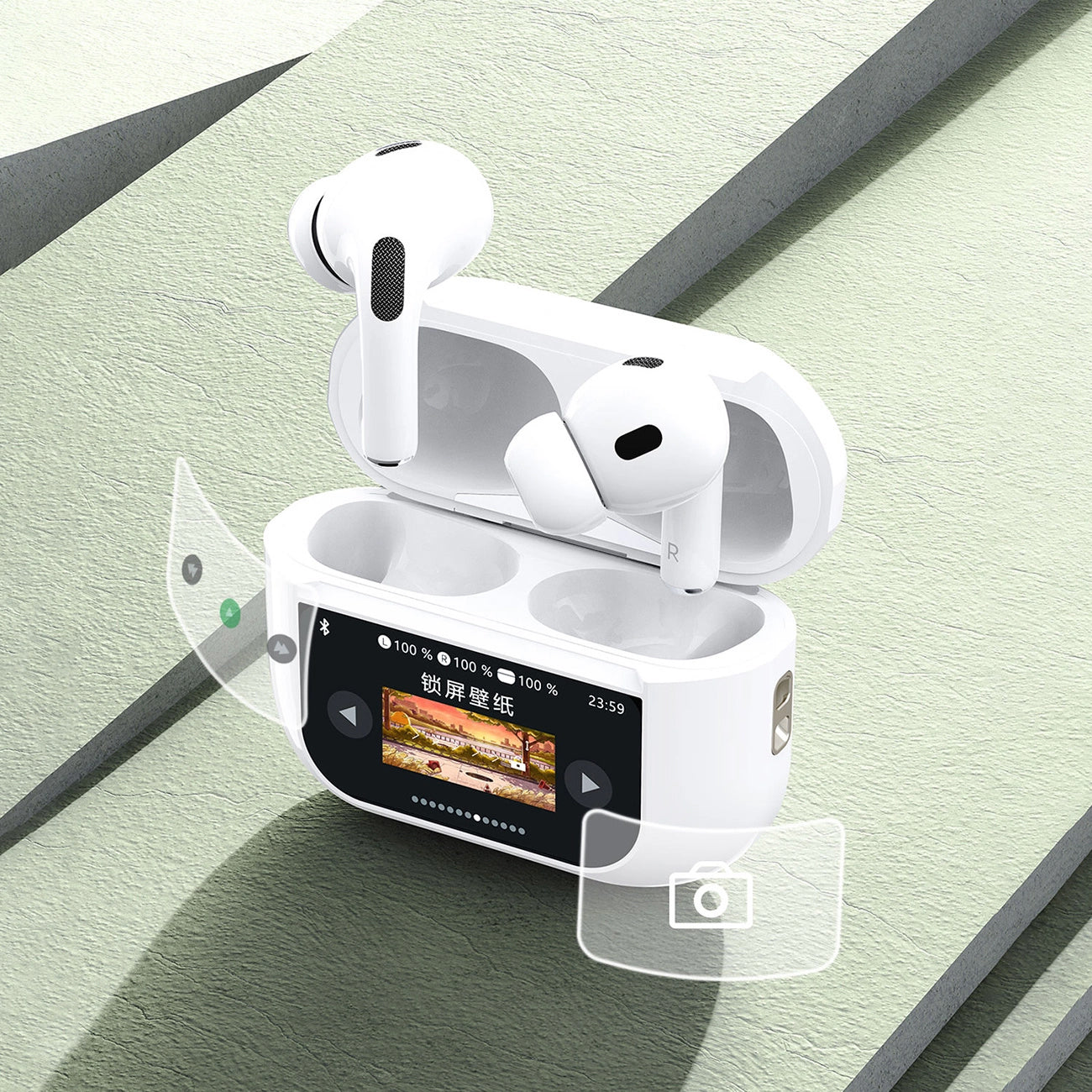 Handsfree Bluetooth Dudao U19 Display, TWS, Valkoinen
