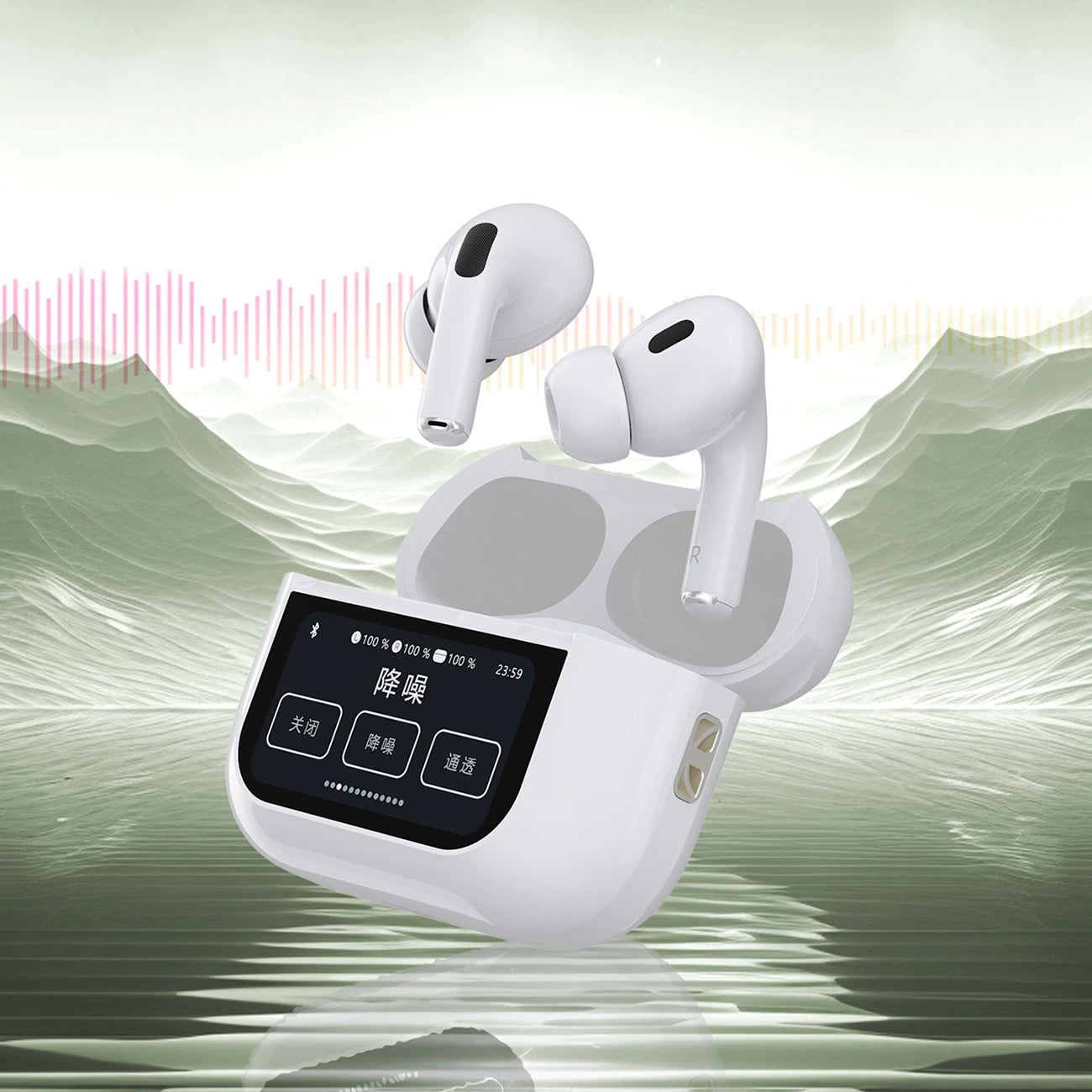 Handsfree Bluetooth Dudao U19 Display, TWS, Valkoinen
