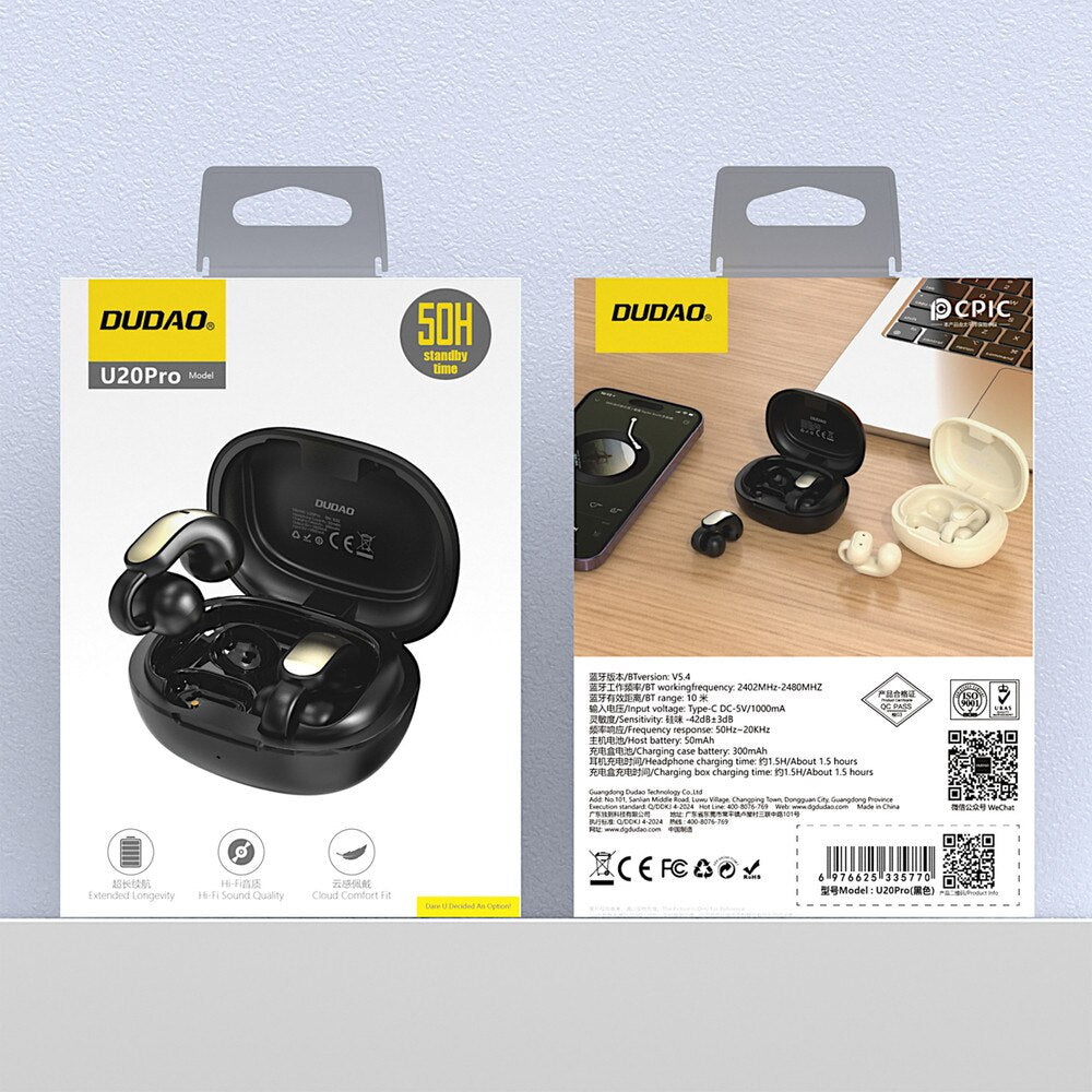 Bluetooth Handsfree Dudao U20, TWS, Musta