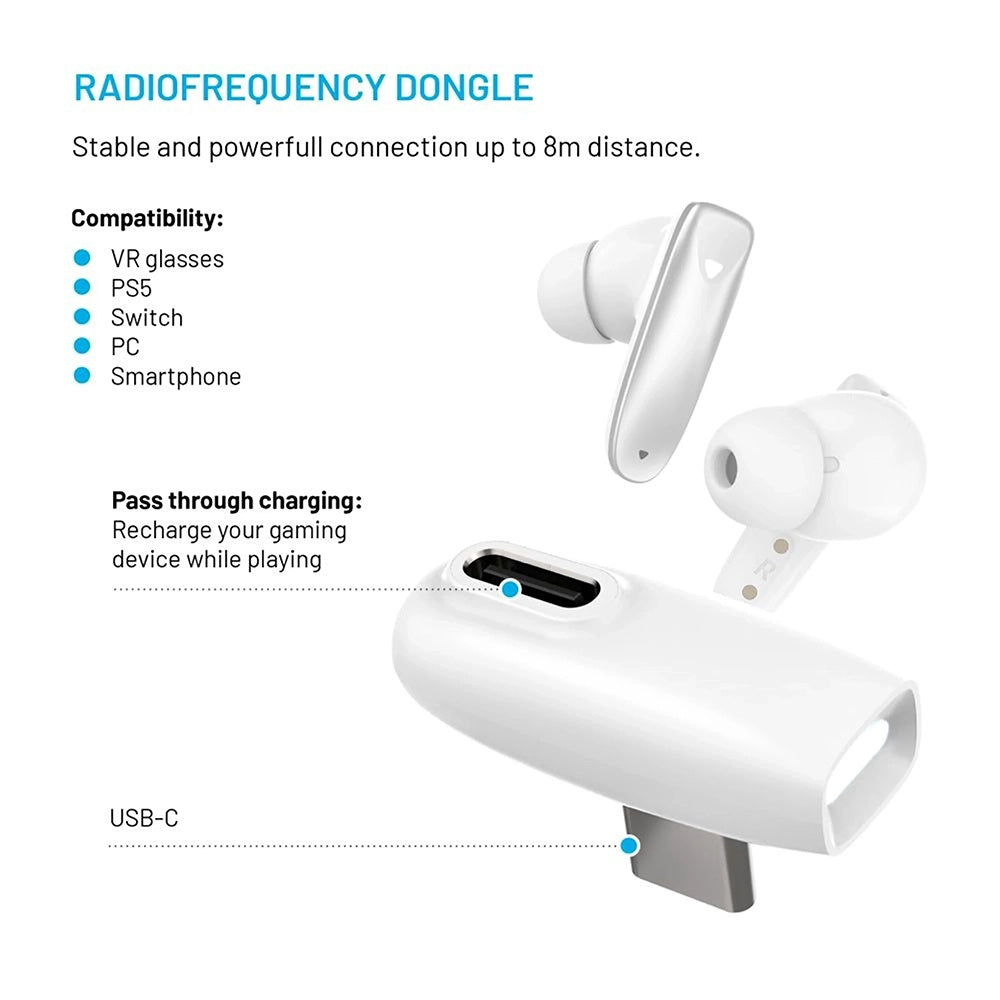 Handsfree Bluetooth Fixed Pods, TWS, Valkoinen