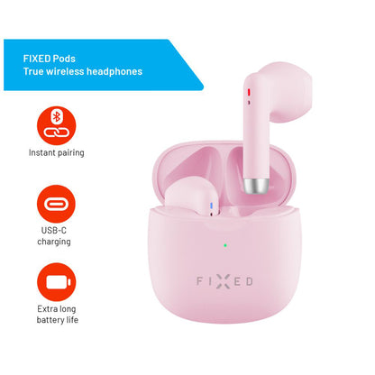 Handsfree Bluetooth kiinteä, TWS, Pinkki