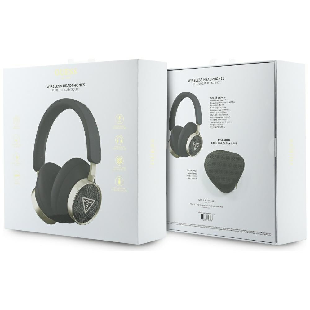 Handsfree Bluetooth Guess 4G Gold Triangle Logo, A2DP, Musta
