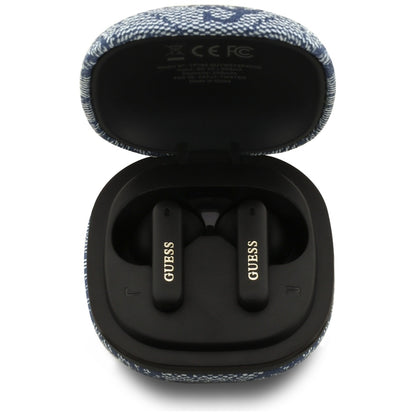 Handsfree Bluetooth Guess 4G Classic Metal Logo, TWS, Blue