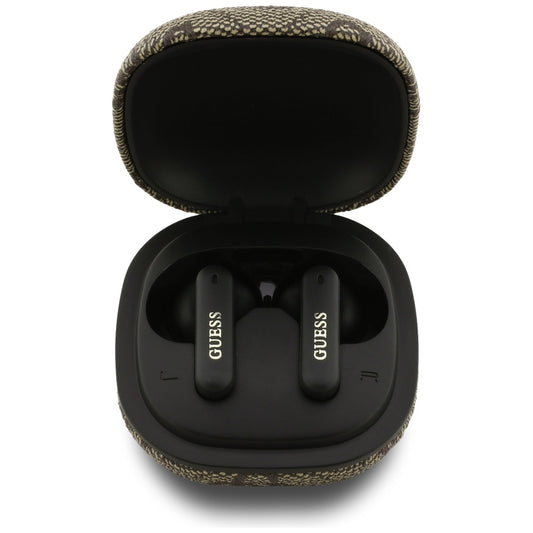 Handsfree Bluetooth Guess 4G Classic Metal Logo, TWS, Ruskea