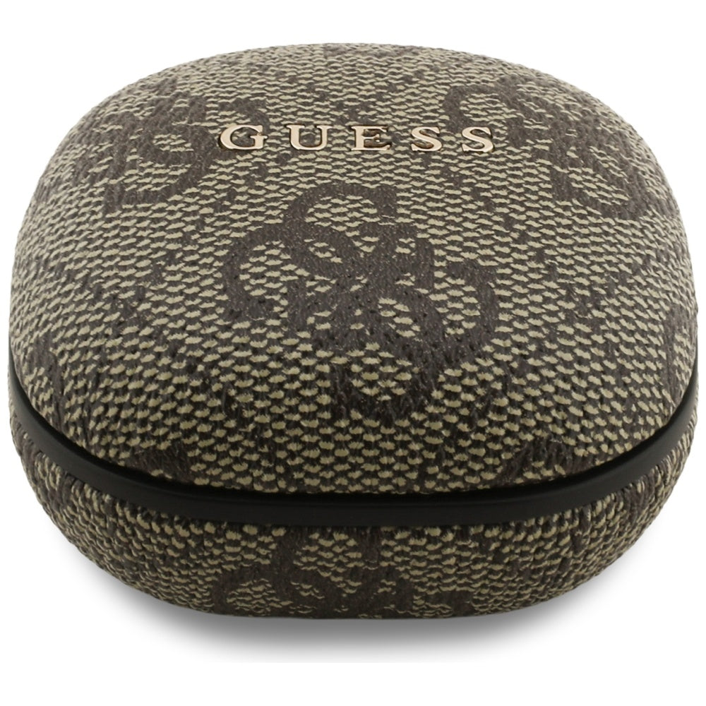Handsfree Bluetooth Guess 4G Classic Metal Logo, TWS, Ruskea