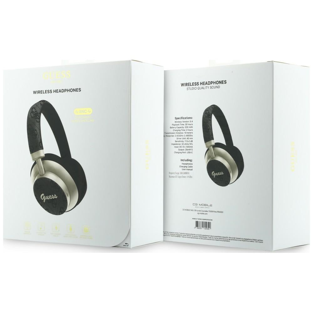 Handsfree Bluetooth Guess 4G Gold Script Metal, A2DP, Musta