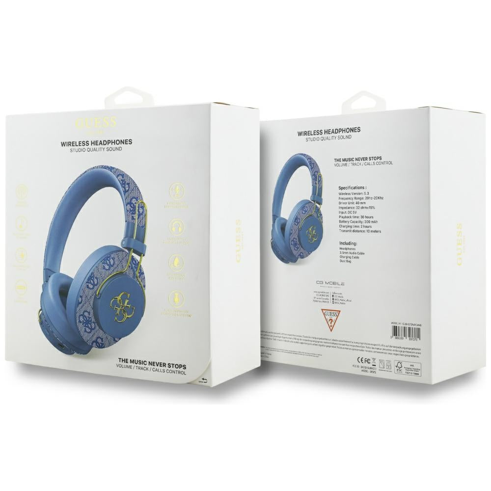 Handsfree Bluetooth Guess 4G Metal Logo, A2DP, Sininen