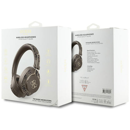 Handsfree Bluetooth Guess 4G Metal Logo, A2DP, Ruskea