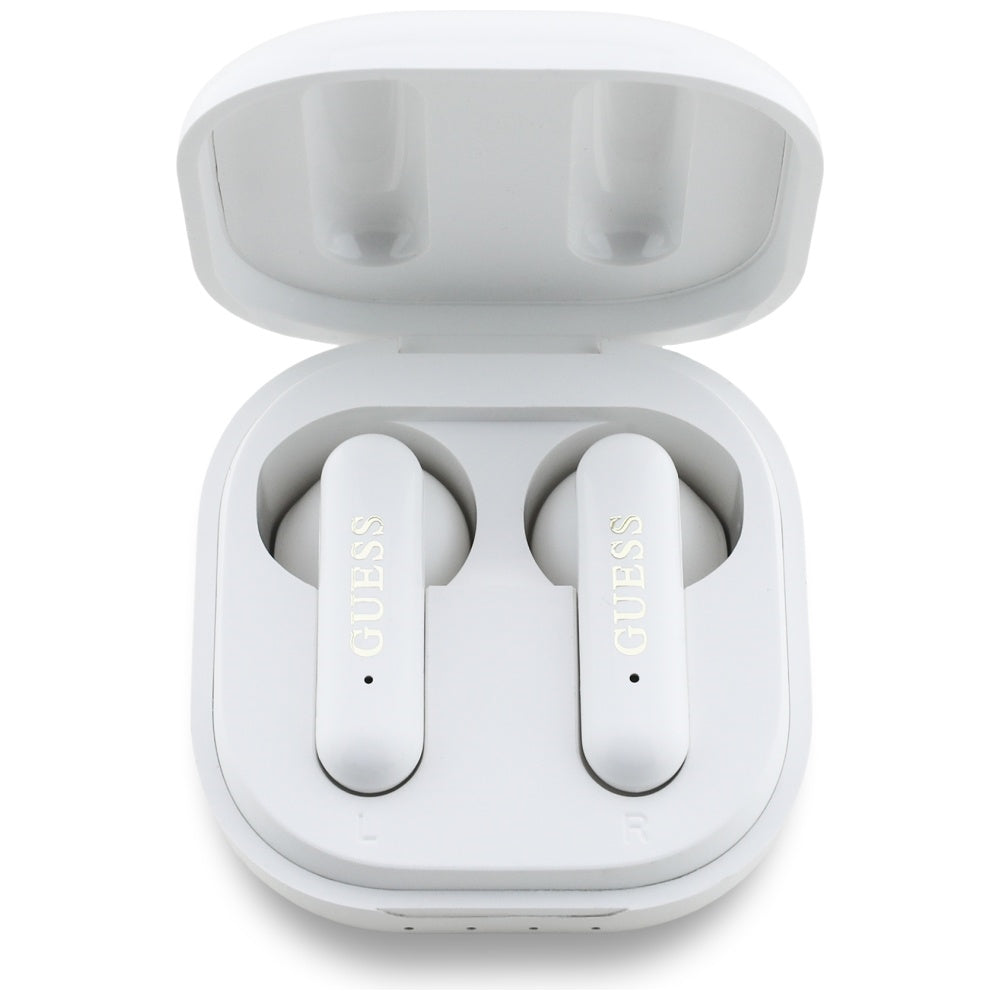 Handsfree Bluetooth Guess 4G Metal Logo, TWS, Valkoinen