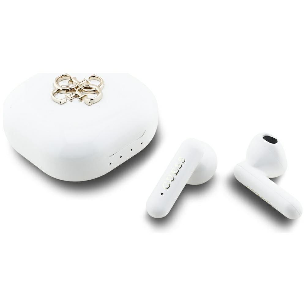 Handsfree Bluetooth Guess 4G Metal Logo, TWS, Valkoinen