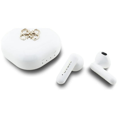 Handsfree Bluetooth Guess 4G Metal Logo, TWS, Valkoinen