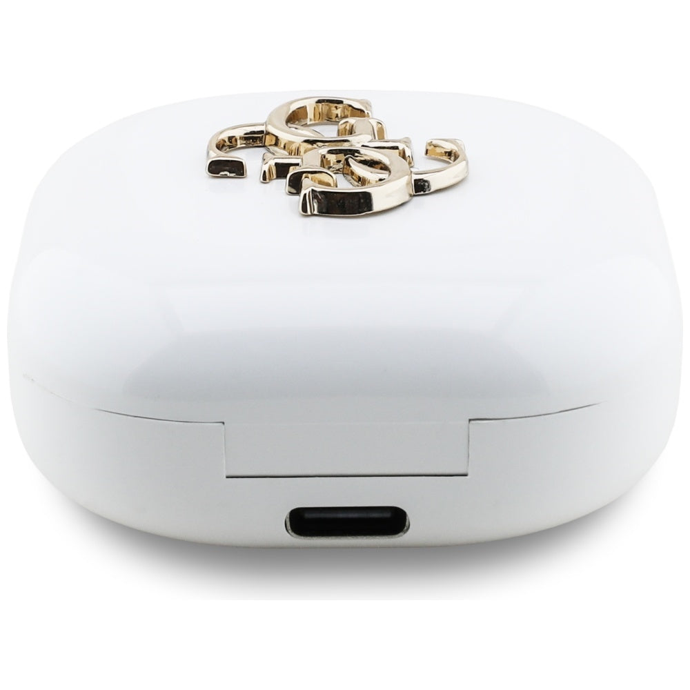 Handsfree Bluetooth Guess 4G Metal Logo, TWS, Valkoinen