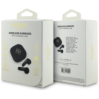Handsfree Bluetooth Guess 4G Metal Logo, TWS, Black
