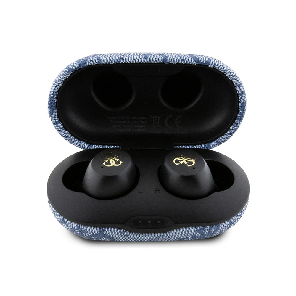 Handsfree Bluetooth Guess 4G Metal, TWS, Sininen