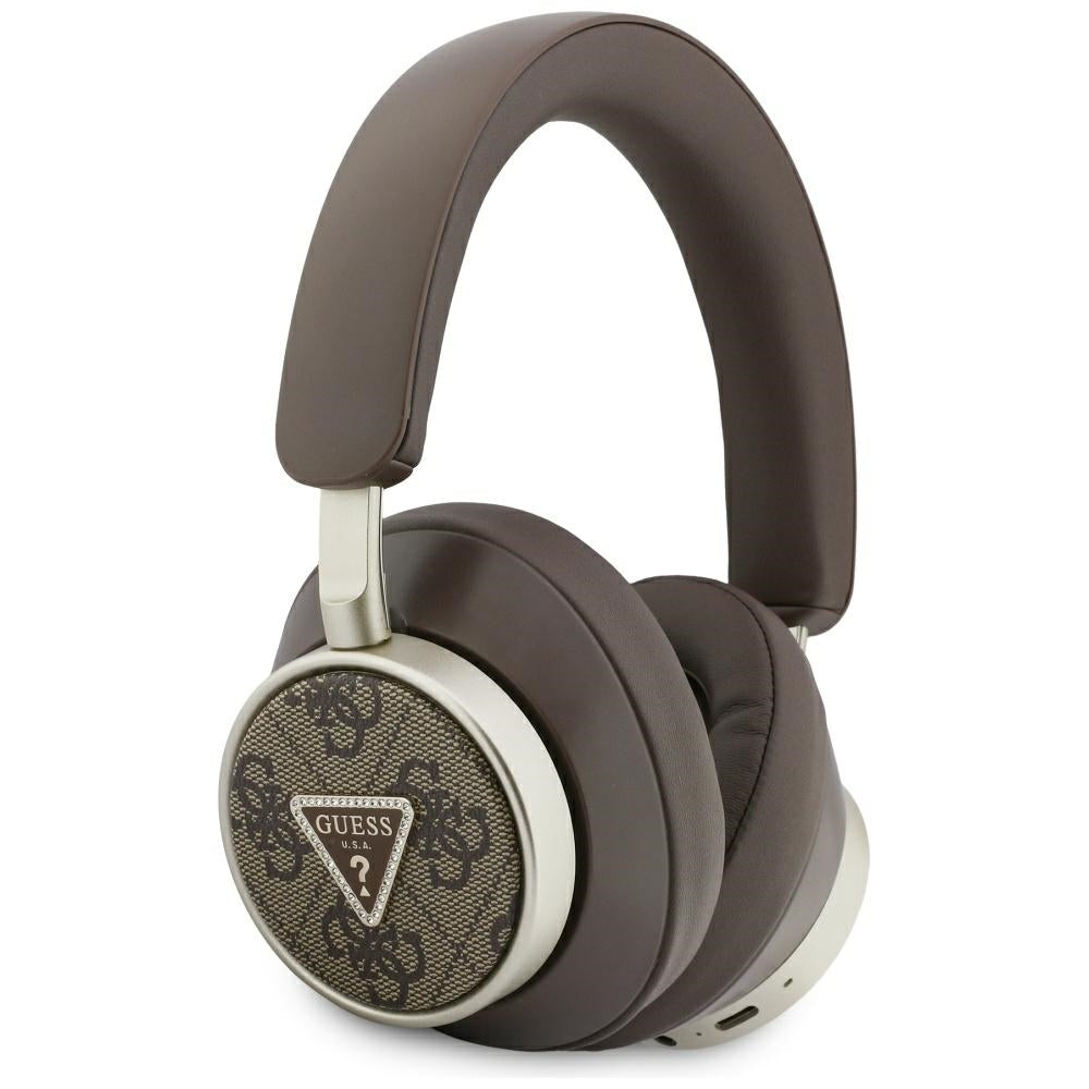 Handsfree Bluetooth Guess 4G Gold Triangle Logo, A2DP, Ruskea