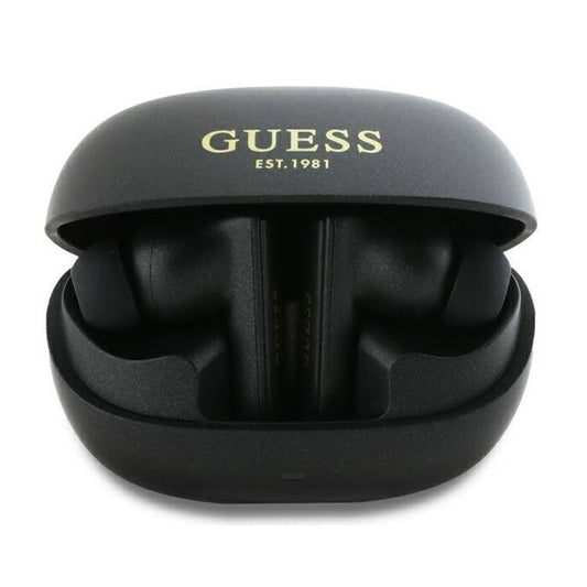 Handsfree Bluetooth Guess Capsule Printed Logo, TWS, ANC, Musta