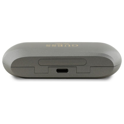 Handsfree Bluetooth Guess Elongated Metallic Printed Logo, TWS, Harmaa