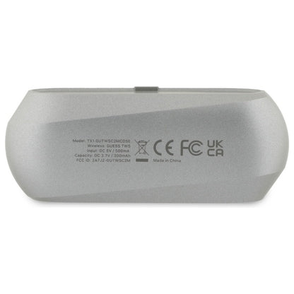 Handsfree Bluetooth Guess Elongated Metallic Printed Logo, TWS, Harmaa