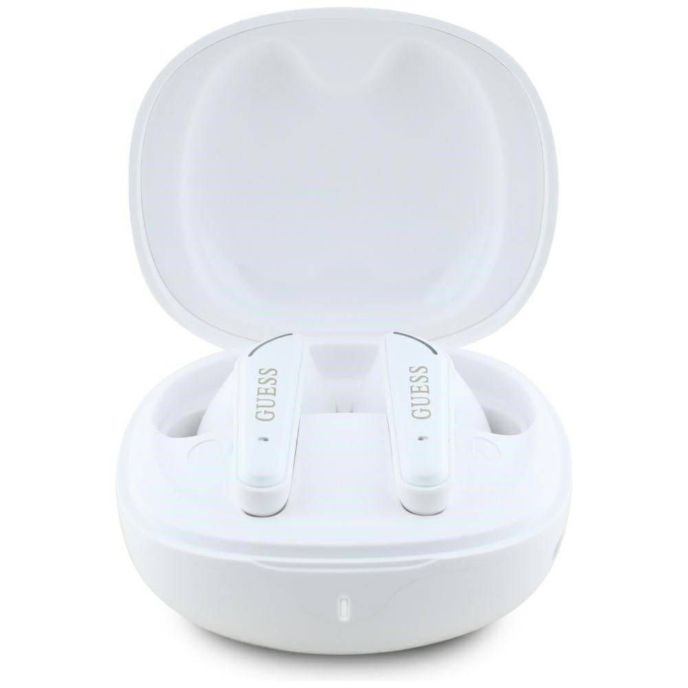Handsfree Bluetooth Guess Flat Classic Logo Electroplated, TWS, Valkoinen