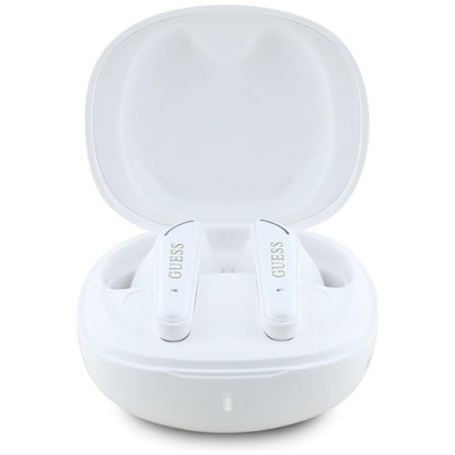 Handsfree Bluetooth Guess Flat Classic Logo Electroplated, TWS, Valkoinen
