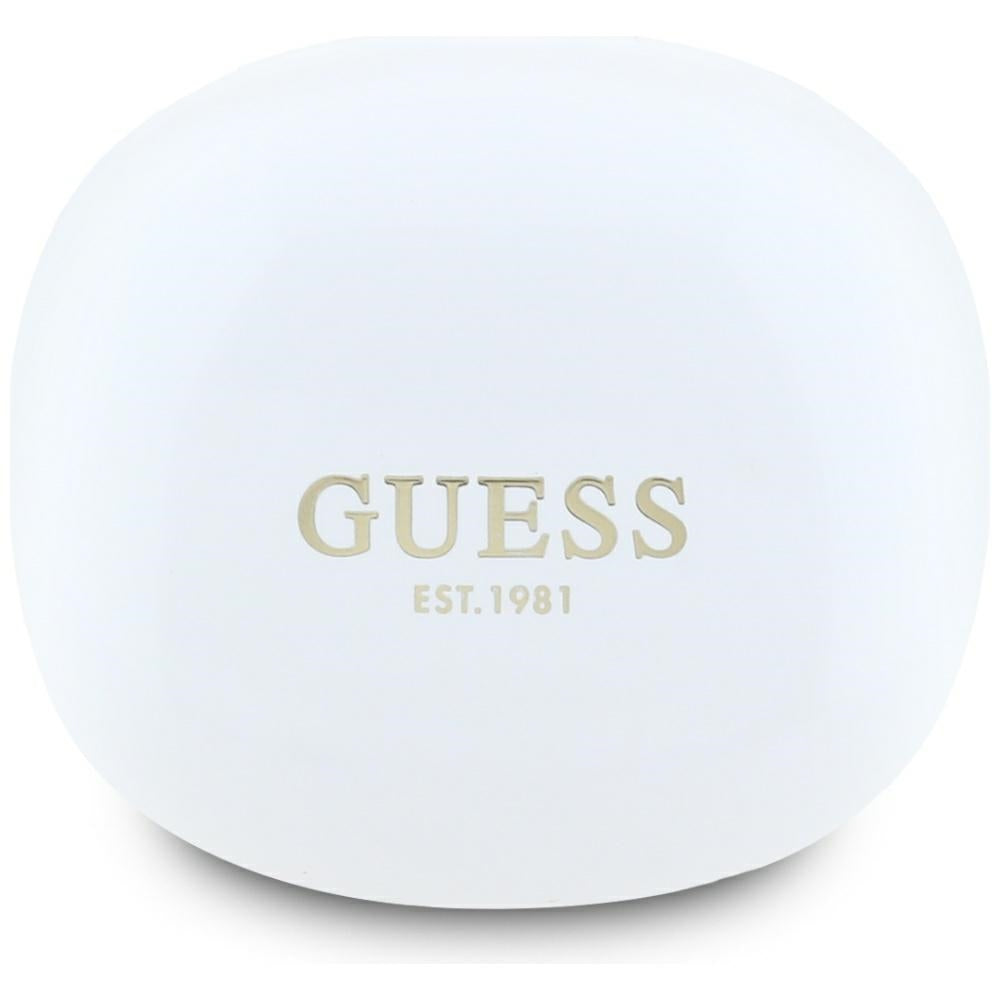 Handsfree Bluetooth Guess Flat Classic Logo Electroplated, TWS, Valkoinen