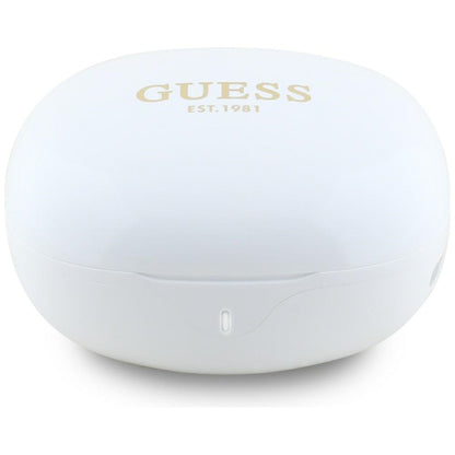 Handsfree Bluetooth Guess Flat Classic Logo Electroplated, TWS, Valkoinen