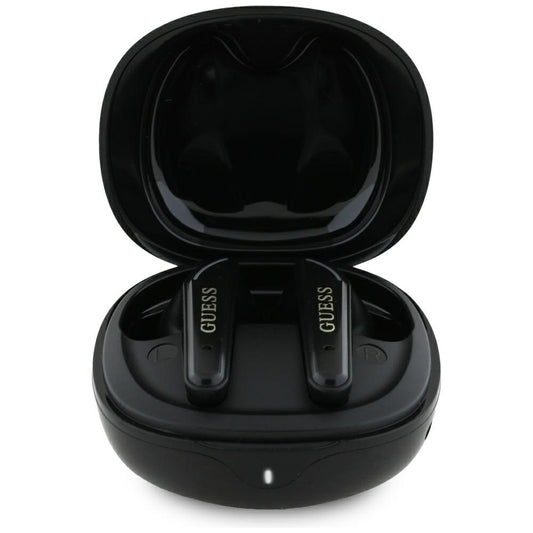 Handsfree Bluetooth Guess Flat Classic Logo Electroplated, TWS, Musta