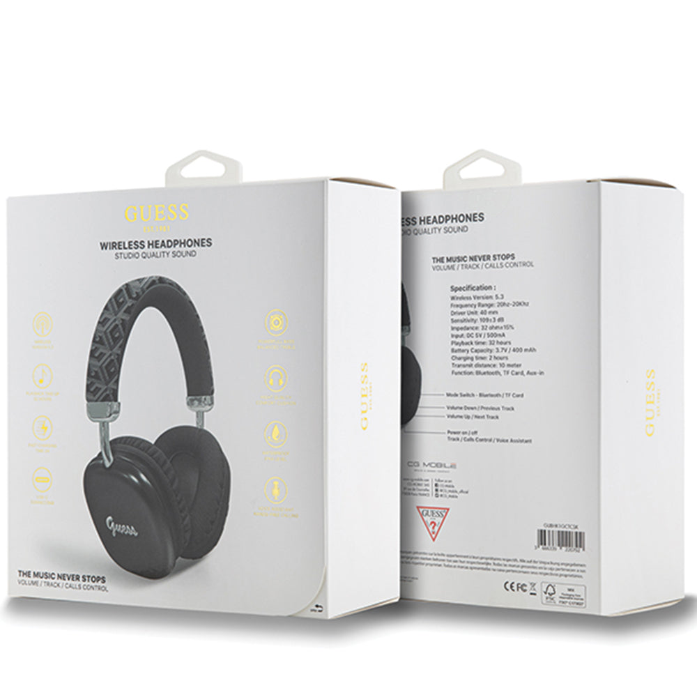Handsfree Bluetooth Guess GCube Metallic Script Logo, A2DP, Musta