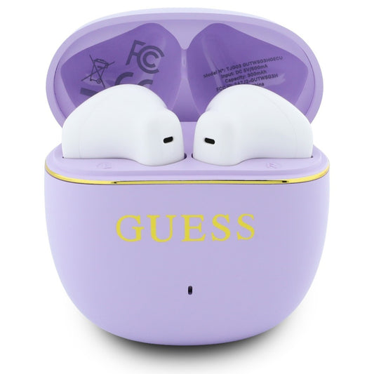 Handsfree Bluetooth Guess Glossy Gold Line Classic, TWS, Violetti