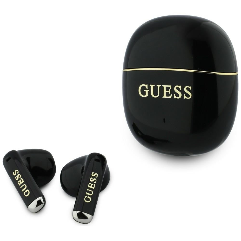 Handsfree Bluetooth Guess Glossy Gold Line Classic, TWS, Musta
