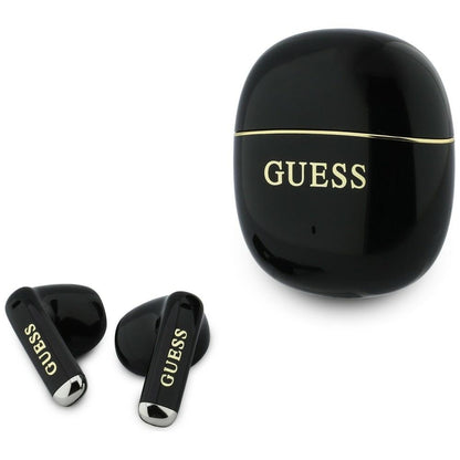Handsfree Bluetooth Guess Glossy Gold Line Classic, TWS, Musta