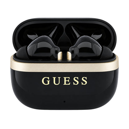 Guess Glossy Gold Line Printed Classic Logo -Bluetooth-handsfree-kuulokkeet, TWS, musta