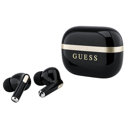 Guess Glossy Gold Line Printed Classic Logo -Bluetooth-handsfree-kuulokkeet, TWS, musta