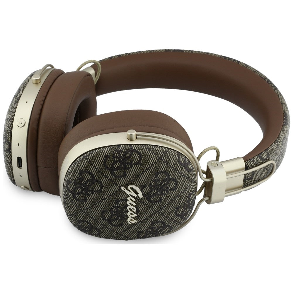 Handsfree Bluetooth Guess Metal 4G Script Logo, A2DP, Ruskea
