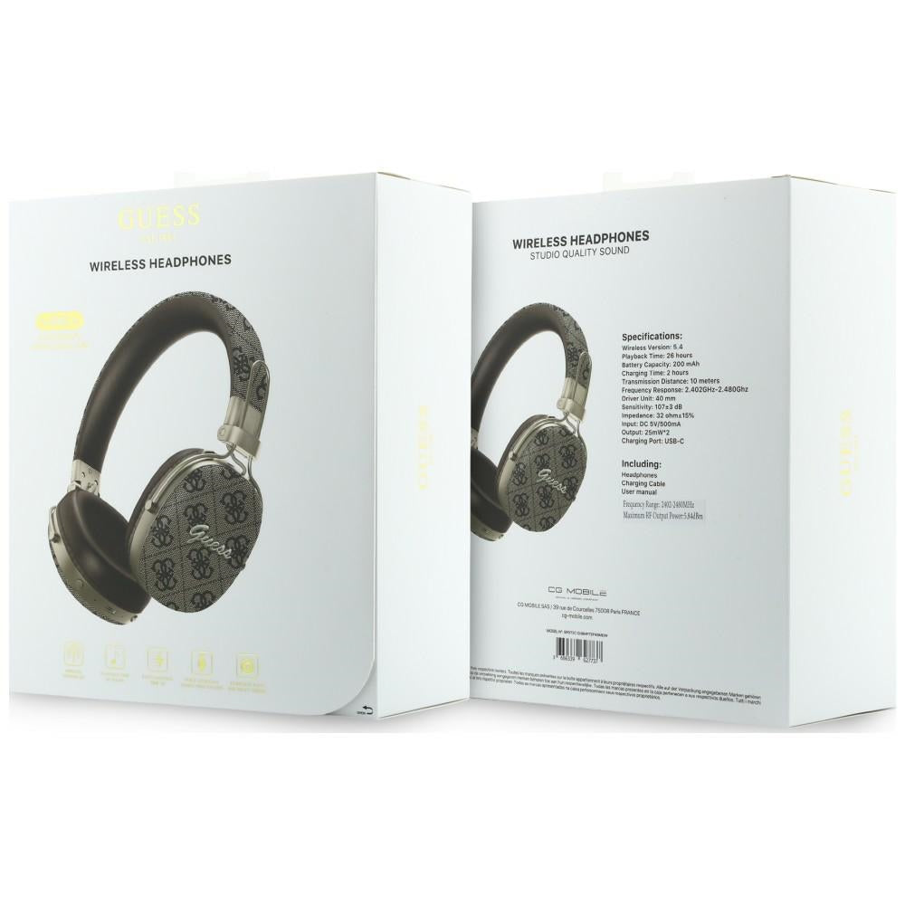 Handsfree Bluetooth Guess Metal 4G Script Logo, A2DP, Ruskea