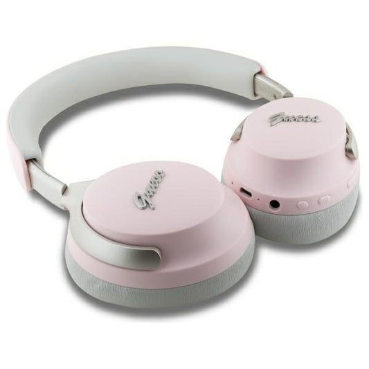 Handsfree Bluetooth Guess Metal Script Logo, A2DP, ANC, Pinkki